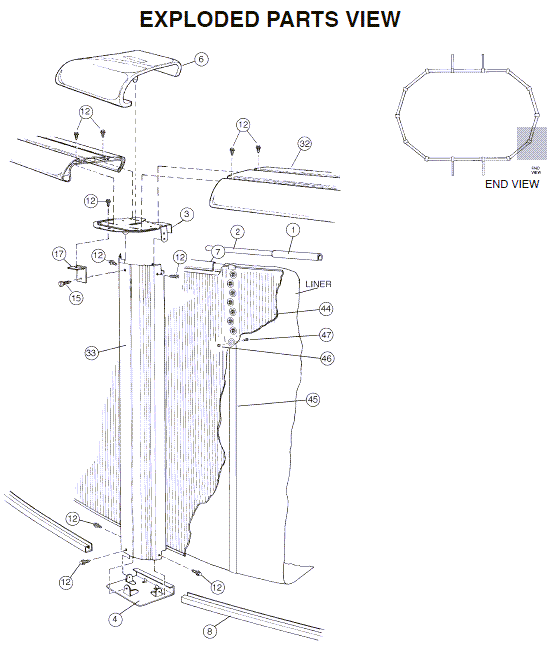 12' x 24' Oval 52" Calibay Silver Intrigue Parts Reorder